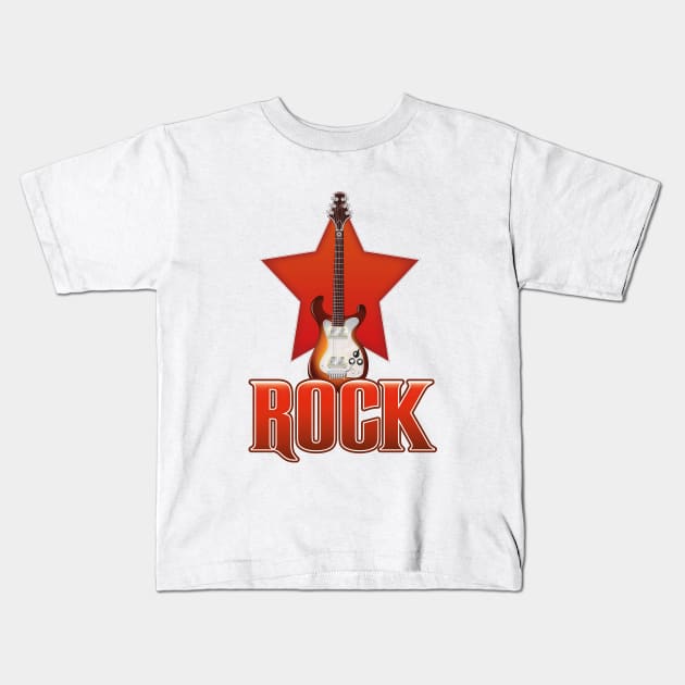 Rock Guitar Kids T-Shirt by nickemporium1